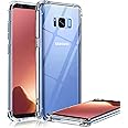 KIOMY Clear Case for Samsung Galaxy S8, Shockproof Bumper Protective Cell Phone Back Cover with Airbags Corners, TPU Silicone Flexible Cute Case Transparent