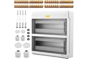 QINGLEE Coffret Electrique Etanche Exterieur IP65, 36 Modules, IP65 ABS de Surface en Plastique avec Bornes und Connecteurs, pour Utilisation à l'extérieur, Sites Industriels, Postes de Charge (36 Modules)