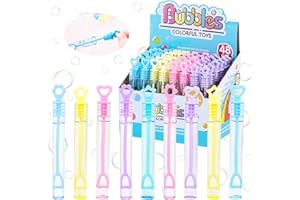Shinybox Seifenblasen Kinder, 48 Stück Mini Seifenblasen Set, Seifenblasen Stäbe Spielzeug Set, Seifenblasen Stäbe für Kindergeburtstag Hochzeit Party Verlobung Valentinstag Gastgeschenk Mitgebsel