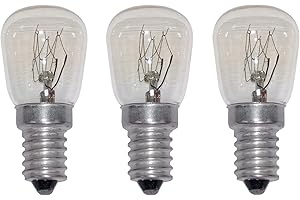 Provance 3er Set Kühlschranklampe E14 Fassung 15 Watt 55 Lumen klar 56x26 mm 2800 K warmweiß dimmbar Birne Glühbirne Kühlschrankbirne Kühlschrankleuchte