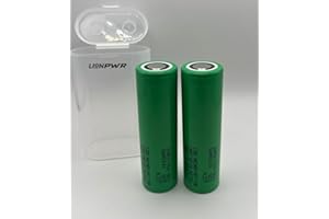 LIONPWR 2x 5000mAh SAMS INR21700 50S - 25/45A 3.7V High Performance Rechargeable Flat Top 21700 NiMH Battery. Case Included. Medium to High Discharge Capable.