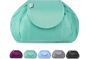 Vavabox Lazy Drawstring Makeup Bags, Large Capacity Waterproof Travel Portable Cosmetic Bag Pouch Makeup Pouch Storage Organiser for Women Girl (Light Green)