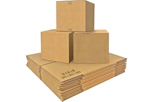 KAPCO 15 Small Cardboard Boxes (8 x 8 x 8”) Strong Single Wall Corrugated Recycled Kraft Postal Shipping Box | Mailing Cartons, Packing, Shipping, Gift Packaging & Mailer Boxes (203 x 203 x 203mm)