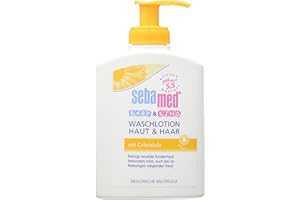 ‎SEBAMED Sebamed Baby & Kind Waschlotion Haut & Haar mit Calendula 200 ml, reinigt sensible Kinderhaut besonders mild, auch bei zu Reizungen neigender Haut