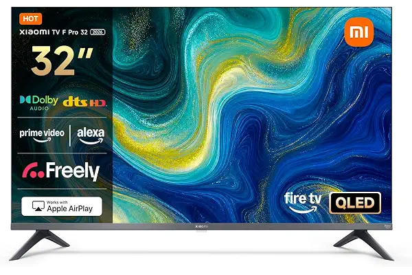 XIAOMI TV Pro 32 Pulgadas 2026, QLED Smart TV, Fire OS14, L32MB-FPVEU | Alexa Voice Control, Dolby Audio™, DTS Virtual:X, DTS-HD, Compatible with Apple AirPlay