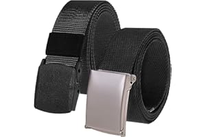 CHALIER 2er Unisex Gürtel Nylon Canvas Belt für Damen und Herren, Stufenlos verstellbare Stoffgürtel, Länge 130 cm, Breite ca. 3,8 cm, mit Kunststoff Schnalle MULWEG