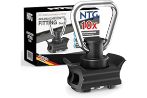 ‎NTG NTG Airlineschiene Fitting aus Kunststoff (10 Stück) | Airline Fitting mit 1000kg Bruchlast in Schwarz | Einfachendbeschlag für Zurrschienen | Flugösen zur Ladungssicherung in Anhänger & PKW