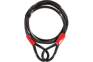 EVEREST FITNESS Catena Bici - Catena Bicicletta Antifurto per Casco Moto - Cavo Rivestito in Plastica Antigraffio Ø 10 mm x 2 m - Catenaccio Bici a Doppio Cappio Universale