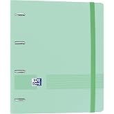 Oxford 4 Ring Binder A4+ Polyfoam Plastic with Rubber Includes Refill | 5x5 Grid with 5 Color Bands, Mint