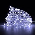Jsdoin Fairy Lights, 2 PCS 50 LED Battery Operated String Lights Copper Wire Light for Indoor Outdoor Lighting, Bedroom, Wedding Decor, Party, Christmas, Tree Decoration(5M/16ft，Cool White)