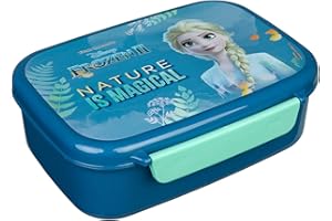 Scooli FRUW9903 Fiambrera de plástico con dos clips, Disney Frozen II, fácil de abrir y cerrar, sin BPA ni ftalatos, aprox. 18 x 13,5 x 6 cm
