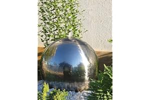 Aqua Moda 45cm Solar Stainless Steel Sphere Garden Water Feature with LED Light