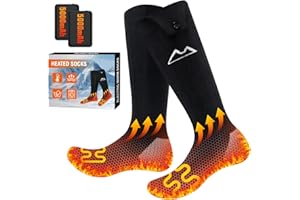 WUEAOA Calze Riscaldate a Batteria, Calzini Riscaldati a Batteria, calzini riscaldanti per Uomo & Donna, Lavabili in Lavatrice, Perfette per Caccia, Sci, Escursionismo (Taglia Unica)