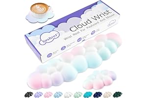 Sushret Cloud Repose-poignet pour clavier avec mousse à mémoire de forme de cuir synthétique, accoudoir mignon pour soutien de la paume, accessoires de bureau pour PC/jeux/configuration de