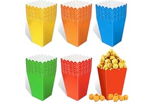 Nadisean 40 Stück Popcorn Boxen, 5 Farben Popcorntüten, Pappe Popcorn Tüten, Popcorn Tüten Klein, Mini Papier Popcorn Behälter, Popcorn Box Container, Popcorn Box für Snacks Filmabend Kino Geburtstag