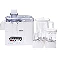 Olsenmark 600W 4-in-1 Food Processor & Juicer - Multifunctional Smoothie Maker, Juicer, Compact Electric Blender, Chopper & Grinder - 1.5L Jug, 2-Speed Pulse Function for Ice Crusher