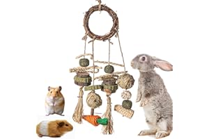 Norhogo 1 sztuka Zabawka dla królika, gryzak dla zajączka, zabawka do żucia dla małych zwierząt do pielęgnacji zębów trzonowych, gryzak z drewna i ratanu dla świnki morskiej, chomika, królika, gryzoni