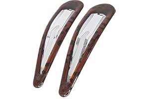 9cm Large Plain Tort Brown Bendies Sleepies Snap Clips Hair Clips Slides for Women Girls by Glitz4Girlz