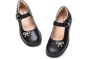 Frank Mully Mädchen-Kleiderschuhe Mädchen Mary Jane Flache Schuhe Ballerinas Flache Party-Schulschuhe mit Schleife für Kleinkinder/kleine Kinder/große Kinder