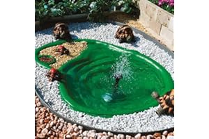 GIORDANO SHOP Laghetto Artificiale Verde da Giardino per Tartarughe 108x77x28 cm 80 Litri