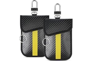 LAFEGIFT Faraday Pouch for Car Keys, Keyless Car Key Signal Blocking Pouch, Keyless Pouch Keychain, RFID Key Pouch for Car Security, Pack of 2