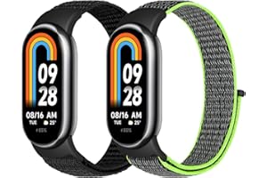 SHIJZWD 2 Pezzi Cinturino in Nylon Compatibili con Xiaomi Mi Band 10/9/8, Cinturini Sportivo Nylon Elastico Regolabili Bracciale di Ricambio per Xiaomi Smart Band 10/9/8 Donna Uomo