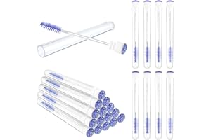 LARREL Lot de 40 tubes jetables pour mascara, brosses à cils pliables, applicateurs de cils, fournitures pour extensions de cils et maquillage (violet)
