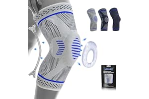 Lexniush Kniebandage Männer/Damen, Kompression Kniestütze mit Patella Gel Pads & Feder Seitenstabilisatoren, Knee Sleeves Support für Meniskus, Bei Arthrose, Kniescherzen, ACL, Sport, Volleyball