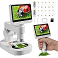 BEAVERLAB Microscope for Kids, 1600X Digital Microscope with 4.0" IPS Screen, Handheld USB WiFi miniscope for Coin Collectors, Students & Science Lab, Compatible with iPhone, Android & Computer