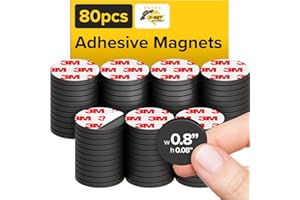 X-bet MAGNET Points magnétiques - Points magnétiques Auto-adhésifs (0,8 "x 0,8") - Cercles magnétiques à décoller et à Coller - Aimants Collants Flexibles, Autocollants