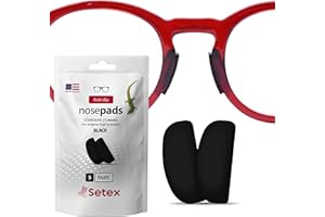 Setex Gecko Grip Almohadillas nasales antideslizantes de 1 mm para gafas (5 pares negros), fabricadas en EE. UU., 2500 fibras microestructuradas innovadoras por almohadilla, 1 mm x 7 mm x 16 mm