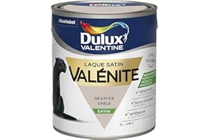 Dulux Valentine Peinture Laque Valénite Glycéro Multisupport Intérieur-Extérieur – Grande Résistance pour Boiseries et Ferronneries - Aspect Satin Grain de Sable 2L