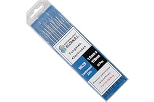 ELECTROMECANICA CANTABRIA ELCAN ELCAN Tungstenos soldadura TIG Lantano 2% Azul WL20 profesional, electrodos soldadura para torcha TIG de 1,0 1,6 2,0 2,4 3,2 4,0 mm, 10 unidades - Dimensiones: 1,6 x 175 mm