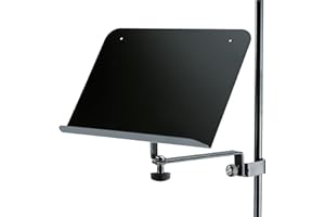 K&M 115/2 stojak na nuty i koncepcje czarny - 30 cm x 21 cm - przechylana i regulowana półka na nuty - do rury Ø 3 cm