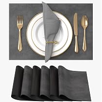 Set Di 6 Tovagliette In PVC Lavabili, Antiscivolo E Resistenti Al Calore Facili Da Pulire E Riporre Per Cucina Sala Da Pranzo Ristorante 30 X 45 Cm Verde 93092327