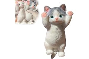 GIUSOBG Squishy Kattleksak, Squishy Klibbig Klämleksak, Söt Anti-stress Klämkatt, Fidget Leksak, Gåva för Barn Och Vuxna (Gul) (Siam Cat)