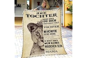 ERACII Personalisierte Flanell Briefdecke - An Meine Tochter Decke Von Mama, Super Weiche Decke, Luftpost Decke Positiv Ermutigen Sie Ihre Tochter zur Liebe Geeignet Für Sofa Reisen (150 * 200cm)