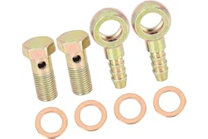 A ABSOPRO 2 Set 10mm Diametro Banjo Tubo Barb Bullone Raccordi Banjo Bullone Rondella