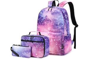 Imyth 3Pcs Backpack Sets for Teen Girls, Cute Colorful Bookbag School Daypacks for Elementary Middle Students