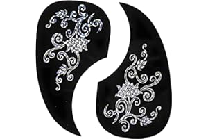 DILWE 2pcs pickguard guitare, pickguard auto-adhensive autocollant protecteur pour guitare acoustique silver