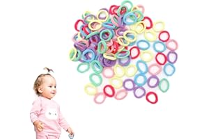 Aidi 100 PCS Baby Hair Bobbles, Colorful Elastic Bands for Girls, Candy Color Seamless Hairbands, Soft Ties for Baby, Girls, Kids