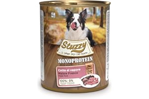 Stuzzy, Mokra karma dla dorosłych psów, aromat świeżej wieprzowiny, preparat monoproteinowy w pasztecie - łącznie 4,8 kg (6 puszek x 800 gr)