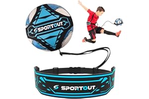 Sportout Trainer da Calcio per Bambini e Adulti, Trainer da Calcio Attrezzatura Banda Elastica, Kit di Allenamento, Cintura Trainer da Calcio, Attrezzatura da Allenamento a Calcio