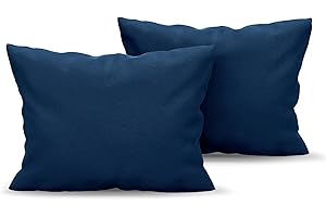 Dreamzie Federe Cuscini 40x70 (Set 2) Microfibra Oeko-Tex Certificazione - Federa Cuscino Dolce Blu Scuro