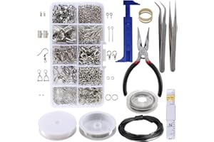 VARUN ManYee Schmuck-Set zur Schmuckherstellung, Starter-Set (Silber), Zubehör zur Schmuckherstellung für Halsketten, Ohrringe, Armbänder, Charms ECT