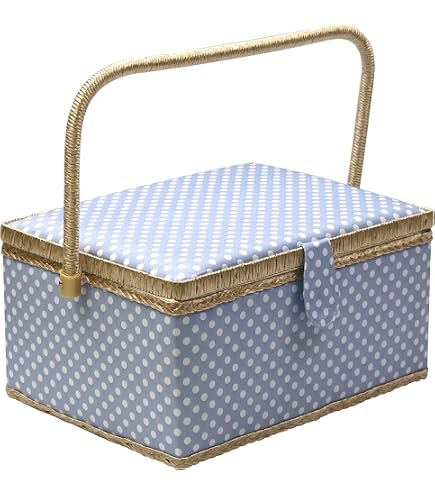 Hobby Gift Floral Sewing Box - Country Cottage Design With Wicker Roof, Plastic Tray, 21x30x26cm, Craft Storage - View #10