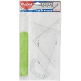 Maped 227835 &ndash; 4+1 Drawing Kit, 30 cm Ruler, Square, Protractor and Ruler 20 cm, Assorted Colours