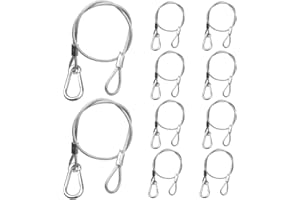 WECAN Dispositivo di fissaggio per fune di sicurezza, cavo di sicurezza per luci da palcoscenico, accessori per traliccio con testa in corda trasparente, diametro 4 mm, lunghezza 50 cm, (confezione da 10)