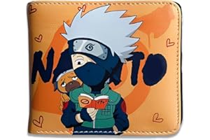 BJPERFMS Porte Monnaie Narut Portefeuilles en Cuir Artificiel Uzumaki Narut Portefeuilles Kakashi Image d'anime Imprimée Portefeuilles Portefeuille à Deux Volets Polyvalent pour Enfants Garçons Filles Fans