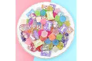 Ulalaza 100pcs carino melma charms misto set resina flatback fare forniture per fai da te fabbricazione artigianale e ornamento perline scrapbooking caramelle assortite torta di frutta ornamento